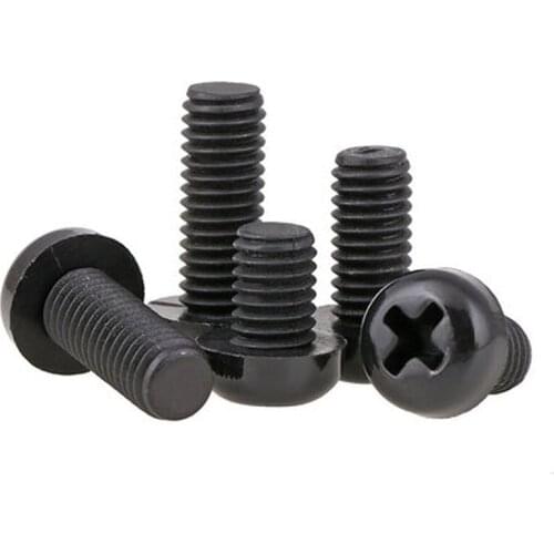 10pcs M5 Black round head nylon screw Pan head Phillips screw plastic bolt 8mm-50mm Length
