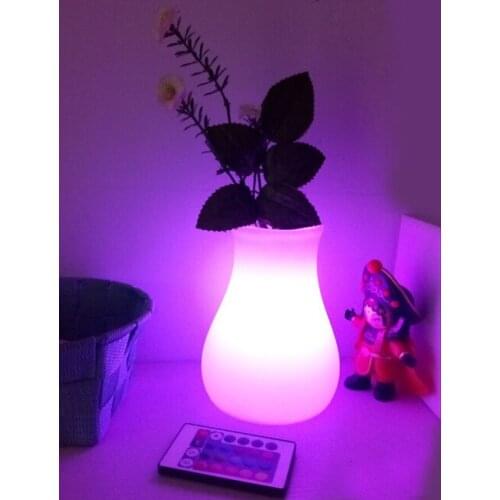 D7.5*D12*H15cm LED Flower Pots 16 Colour Changing illuminated Planter Vase with 24 keys Remote Control Free Shipping 40pcs/lot
