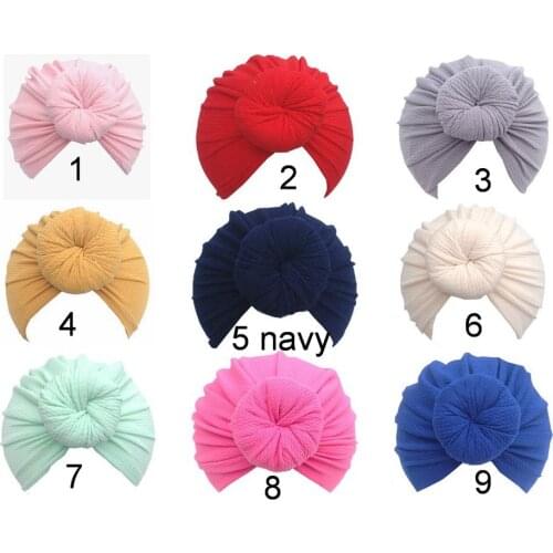 Kids Soft Corn Knotted Turban Elastic Donut Round Cap Beanies Stretch Headband Boy Girls Hair Band Hat Headwraps Headwear FD6636