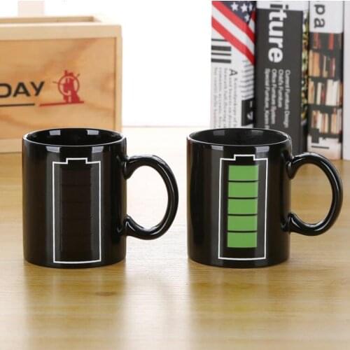 DIY Personalized Magic Mug Heat Sensitive Ceramic Mugs Color Changing Coffee Milk Cup Changing Battery Coffee Mug Gift