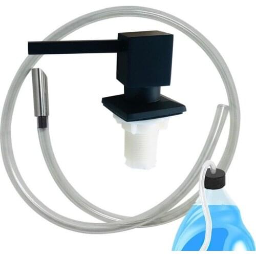 Bathroom Liquid Soap Dispenser Extension Tube Kit Stainless steel Squar Head 39"Silicone Tube Kitchen Sink Pump With Check Valve