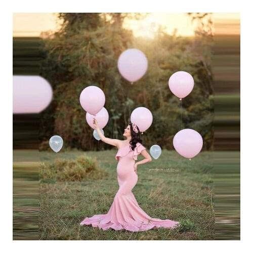 Elegant One Shoulder Mermaid Pregnancy Gowns Custom Made Stretchy Plus Size Bridal Photo Shoot Maternity Dresses With Train