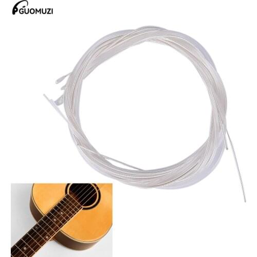 6pcs/Set Guitar Strings Nylon Silver Plating Set Super Light For Acoustic Guitar Music Instruments Parts Accessories