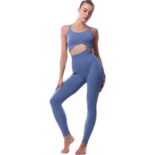Yoga Sets Women Gym Sports Set Elastic Sports Hight Waist Leggings Sportswear Workout Sets Women Yoga Sets Women Gym Sports Set