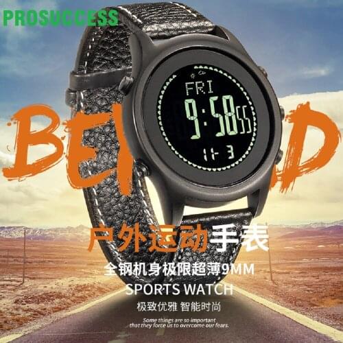 Stainless Steel Shell 50M Waterproof ToughenedGlass Altimeter Barometer Pedometer WeatherForecast Compass Outdoor sports Watch
