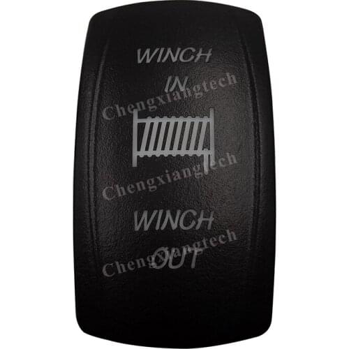 Car Boat Truck Backlit Swtich Cap-Laser Engraving- WINCH IN WINCH OUT-for Led Carling Arb Narva 4x4 RV Rocker Switch, Cover Only