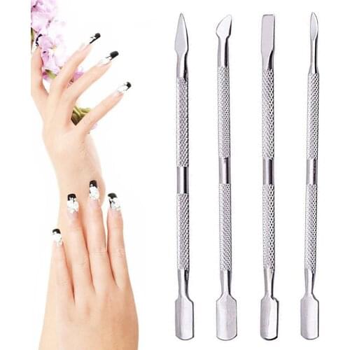 4 Pcs/set High Quality Durable Head Nail Cuticle Pusher Spoon Cleaner Stainless Steel Dead Skin Push Nipper Spoon Tools