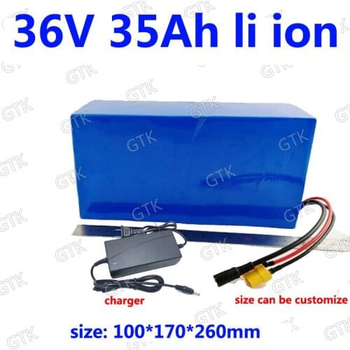 GTK 36v 35Ah lithium ion battery 18650 BMS 10S li ion for 2000W 1000w E-Bike scooter bicycle Golf Cart Tricycle EV + 5A charger