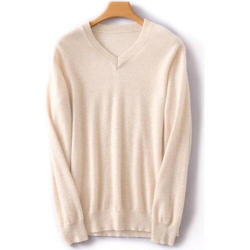 KOIJINSKY 2021 pure wool mens autumn winter V-neck T-shirt