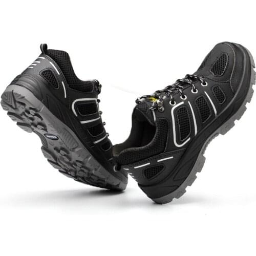 Unisex Summer Mens Work Safety Shoes Non-slip Wear-resistant Lightweight Safety Boots AIR Mesh Breathable Blast Work Shoes