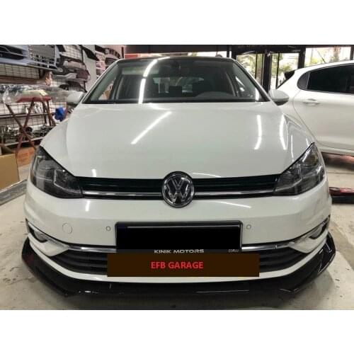 Front Bumper Attachment For Vw Golf 7 / 7.5 , 3 Piece Piano Black Lip Splitter Auto Car Styling Accessory Ornament