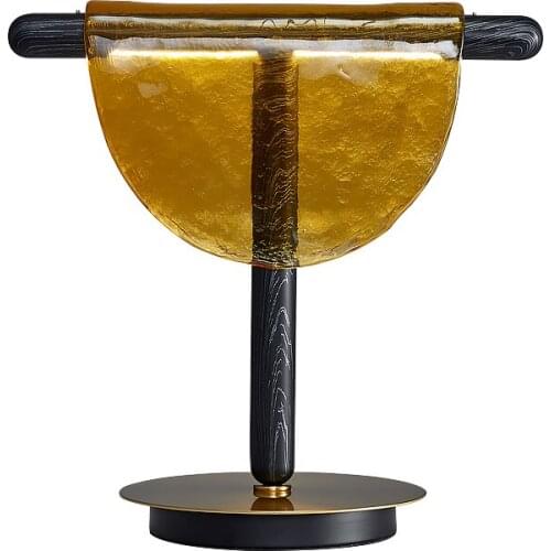 Bedroom table lamp glass creative personality modern minimalist art Nordic ins light luxury bedside lamp