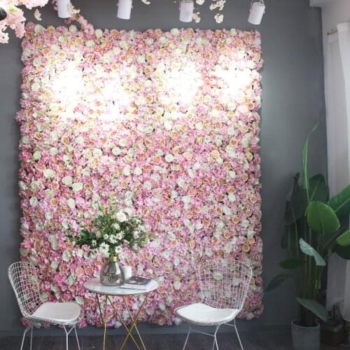 New 60X40CM Artificial Silk Rose Flower Wall Wedding Christmas Decoration Decorative Silk Hydrangea Wedding Decoration Backdrop
