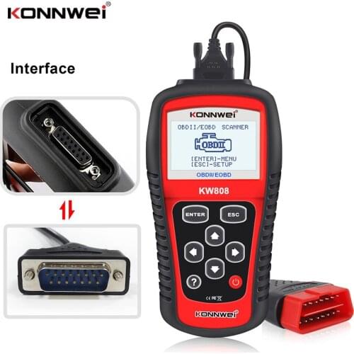 OBD2 Scanner KONNWEI KW808 OBD Car Scanner OBD2 Auto Automotive Diagnostic Scanner Tool Support CAN J1850 Engine Fualt Code Read