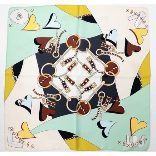 Square Scarf Handkerchief 53*53cm Fashion Printed Professional Small Scarves Hair Band Silk Scarf On The Neck R22