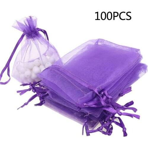 Gift Voile Net Bags Drawstring Wedding Party Holiday Decoration Ornament Pack Set 100pcs Large