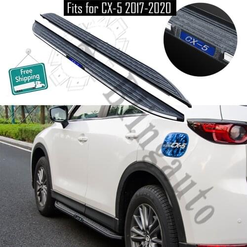Fits for M azda CX-5 CX5 2017-2020 2Pcs left right running board side steps nerf bar car pedal side stairs