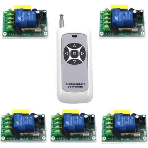 Practical AC 220V 30A 315MHz Remote Control Switch with 5-Button Remote Control SKU: 5242