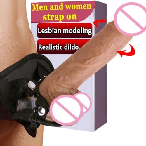 Strap on pants realistic long dildo lesbian penis artificial Detachable suction cup dildo female masturbator adult sex toys