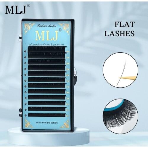 MLJ Eyelashes Makeup Flat Lashes Extensions Split tips Natural Slender False Lashes Profession J B C D L LC LD Curl Flat Eyelash