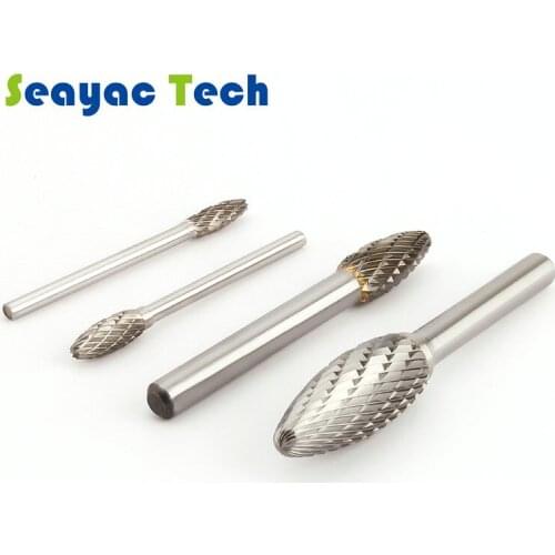 H type polishing head Wood Carving Tool double Slot Oval Type Carbide Tungsten Steel Rotating Rake grinding burrs