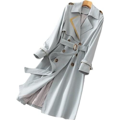Windbreaker womens mid-length 2021 new Korean version of the spring and autumn high-end fashion trendy slim slim coat