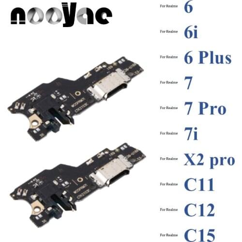 For Realme 6 6i 7 7i 7Pro X2 C11 C12 C15 Pro Plus USB Charger Dock Charging Port Plug Flex Cable Mic Microphone Board 5pcs/lot