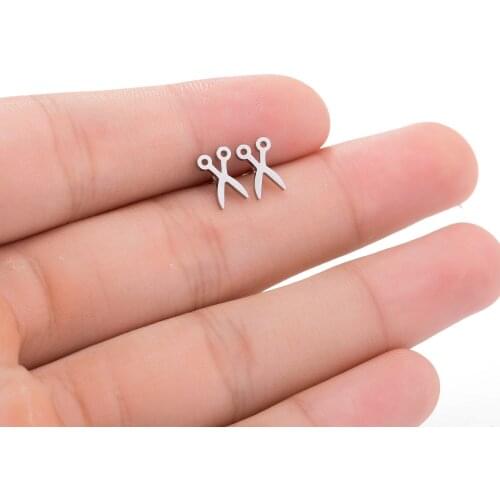 Punk Femme Tool Shaped Earrings Personalize Stainless Steel Scissor Stud Earrings for Women Boucle D'oreille Femme