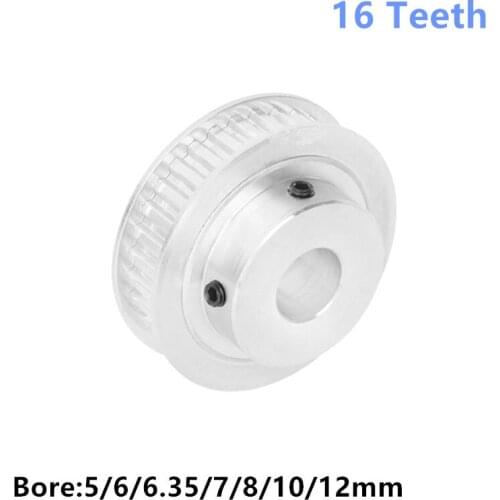 Timing Pulley 16Teeth Bore 5/6/6.35/7/8/10/12mm Aluminum Gear Teeth Width 11mm For 3D Printer Parts