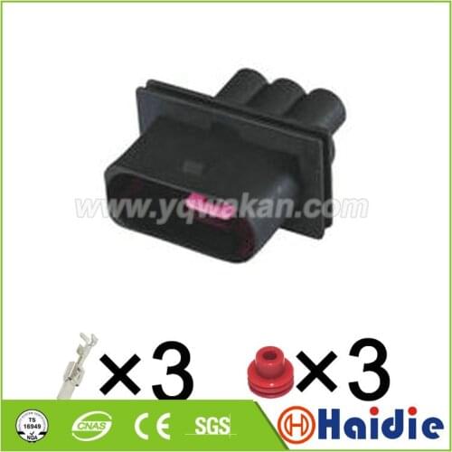 Free shipping 2sets 3pin VW 6.3series Auto sensor plug wire electric harness cable connector waterproof plug 1J0906443