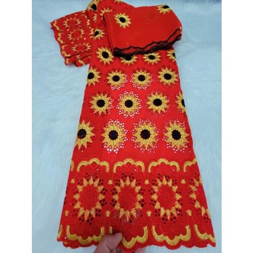 100%Cotton Dry Embroidery African Lace Fabric 2021 High Quality Swiss Voile Lace Dubai Fabric Nigerian Tulle Lace 7Yards