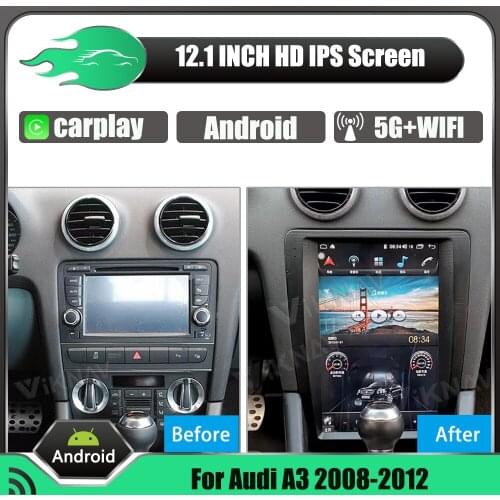 12.1 inch Android 128G Radio For Audi A3 2008-2012 Touch screen Multimedia DVD Player GPS Navigation Car Stereo reciever