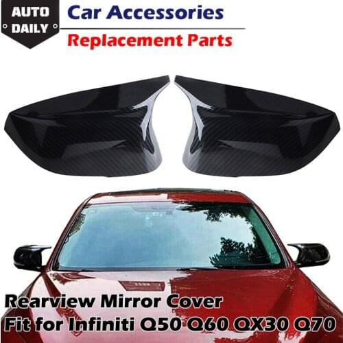 Side Rearview Mirror Cover Cap Mirror Housing Ox Horn Cover Fit For Infiniti Q50 Q70 Q60 Qx30 Car Accessories Modified Part