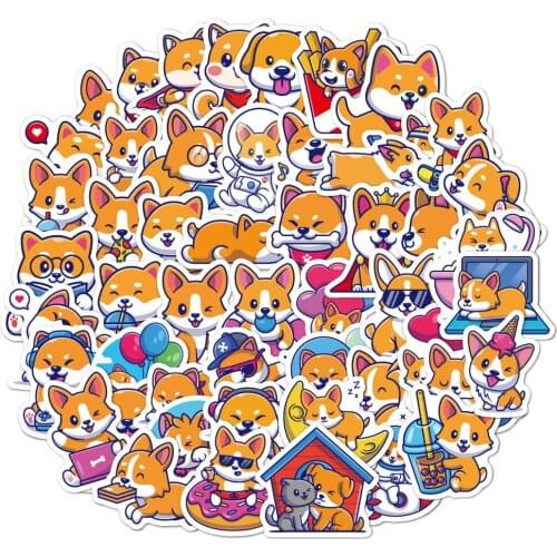 50Pcs Cute Puppy Decorative Stickers Scrapbooking DIY Diary Album Stick Label Decor Student Supply 2021