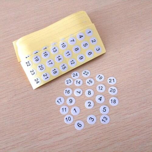 50PCS/pack Number 1-24 Round Stickers Labels For DIY Handmade Craft Diamond Painting Tool Accessories
