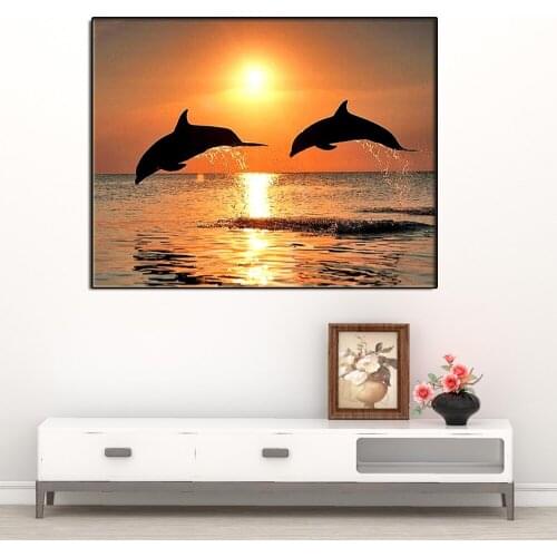5D DIY Diamond Painting dolphin round/square Cross Stitch Diamond Embroidery kits Diamond Mosaic home Decorative drill
