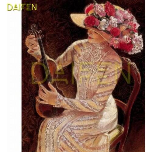 5D DIY Diamond painting hat flower Full Round Diamond embroidery Cross stitch Violin Rose Full Square Diamond mosaic Noblewoman