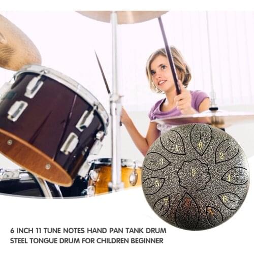 6-inch 11-tone Steel Tongue Drum BeginnerChildren Musical Ethereal DrumCarrying Bag Percussion Steel Instrument Meditation Hand