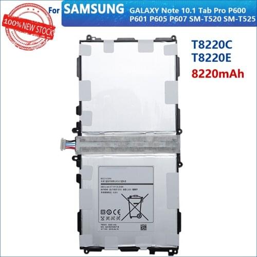 100% Genuine T8220E T8220C T8220U Tablet New Battery For Samsung GALAXY Note 10.1 Tab Pro P600 P601 P605 P607 T520 T525 8220mAh