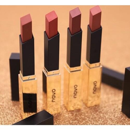 Beauty burst NOVO velvet thin tube small gold bar lipstick female students net red square tube cheap matte lipstick