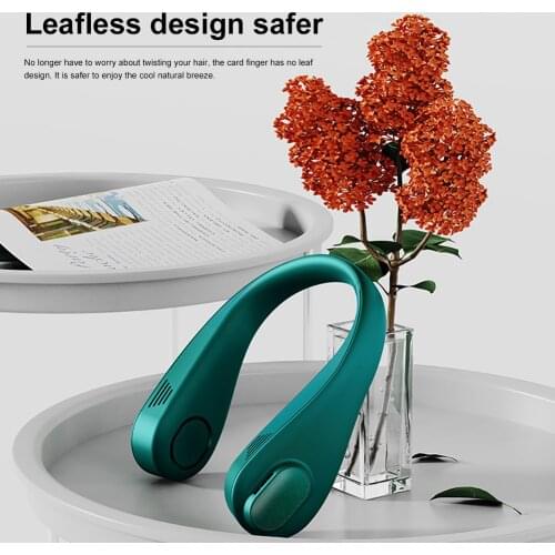 Mini Bladeless Fan Neck Fan 4000mAh USB Rechargeable Fan Mute Sports Fans for Home Outdoor