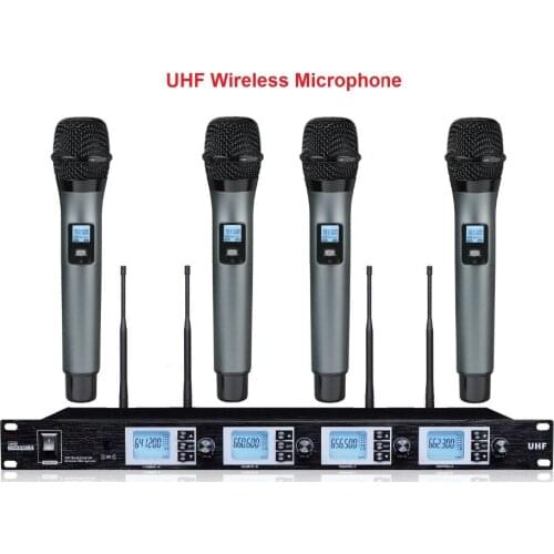 Bolymic UHF draadloze microfoon 4x100 Wireless Karaoke Microphone System wireless microfono inalambrico