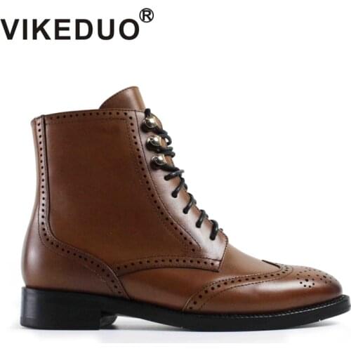 VIKEDUO Vintage 2019 Brand Classic Retro Shoes Handmade Fashion Luxury Party Dress Boots 100% Genuine Leather Snow Women Boots