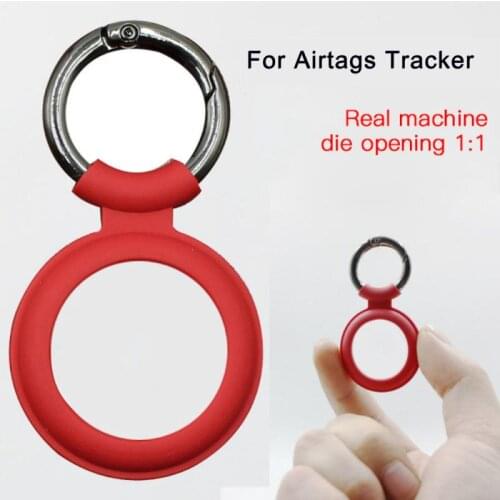 For Airtags Tracker Case Protective Cover Soft Silicone With Buckle Anti-lost Device Keychain Protection Shell Sleeve Holder