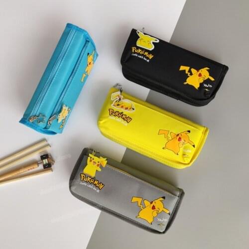 Pokemon Cartoon Pencil Case Anime Pikachu Pencil Bags Large Capacity Cute Pouch Back To School Student Stationery Accessories