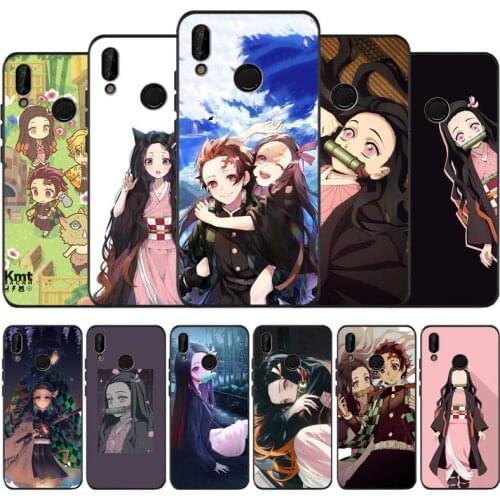 Kamado Nezuko black soft Phone Case for huawei P40 P30 P20 P10 Pro lite P9 Lite nova 4E 6SE Psmart 2019 Y6 9 Prime