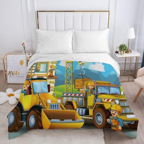 Cartoon Childrens Duvet cover Quilt/Blanket/Comfortable Case Bedding for kids baby girls 140x200 Single for Home Car crane