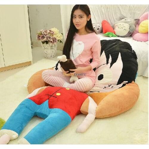 Fancytrader 220cm X 120cm X 35cm Giant Stuffed Plush Monkey D Luffy Carpet Tatami Mattress Bed, Free Shipping FT50673