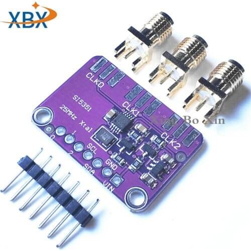 DC 3V-5V 5351 Si5351A Si5351 I2C Clock Generator Breakout Board Module Signal Generator Clock 8KHz-160MHz For Arduino