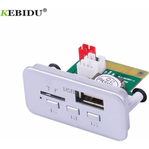 Kebidu 5V 12V Car Kit MP3 Player Decoder Board Bluetooth 5.0 Receiver FM Radio TF USB 3.5 Mm AUX Audio With Remote Control